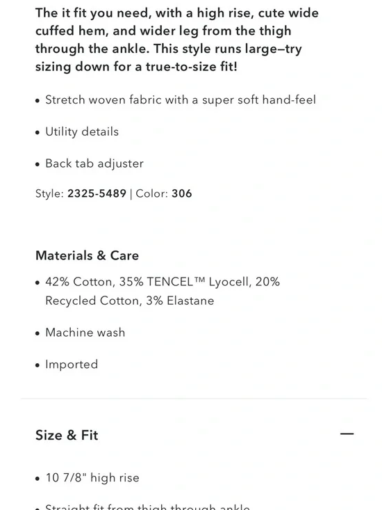 AE Stretch High-Waisted Utility Stovepipe Pant - Picture 3 of 5